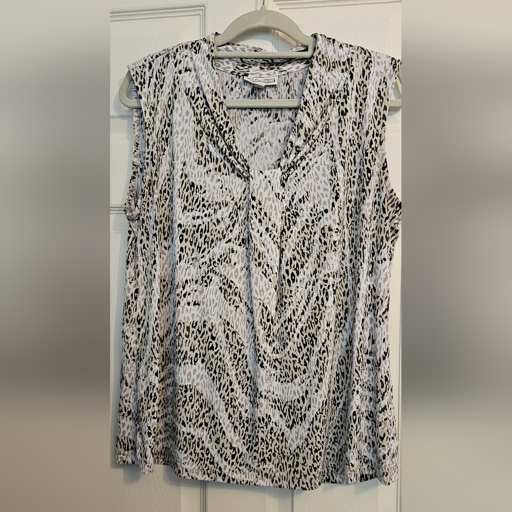 Dana BUCHMAN Snake Print Knot Sleeveless Women's Top XL